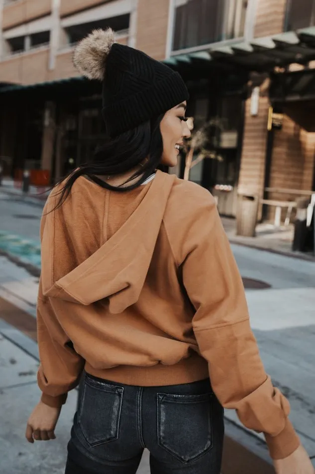 Bohme Sweaters Button Front Cropped Hoodie In Tangerine 8211 FINAL SALE Tangerine 8211 Women Bohme Sweaters Button Front Cropped Hoodie In Tangerine 8211 FINAL SALE Tangerine 8211 Women
