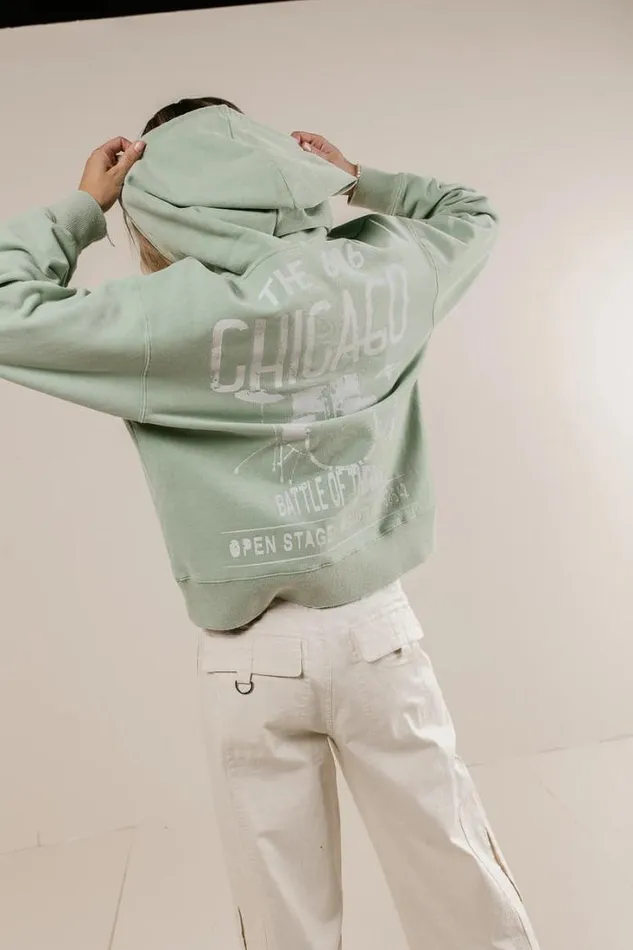 Bohme Sweaters Chicago Battle Of The Bands Graphic Hoodie Sage 8211 Women Bohme Sweaters Chicago Battle Of The Bands Graphic Hoodie Sage 8211 Women
