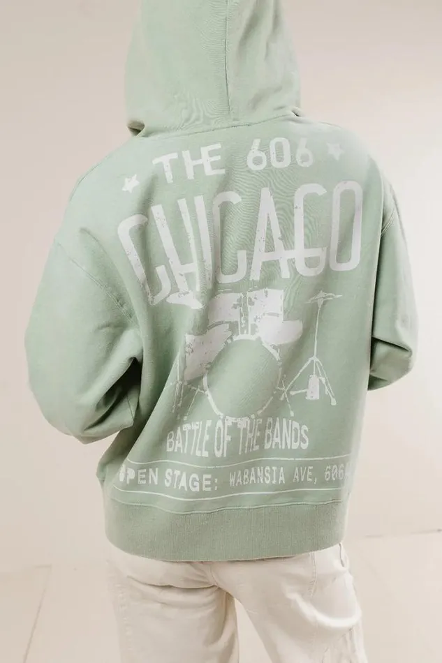 Bohme Sweaters Chicago Battle Of The Bands Graphic Hoodie Sage 8211 Women Bohme Sweaters Chicago Battle Of The Bands Graphic Hoodie Sage 8211 Women