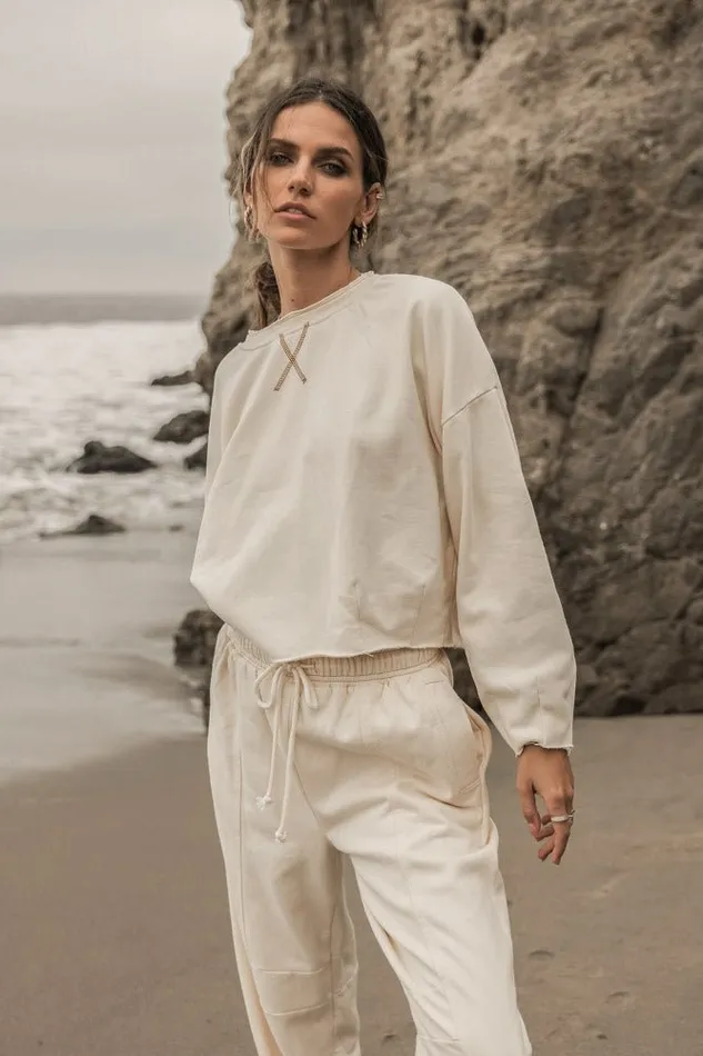 Bohme Sweaters Laurent Cropped Sweater 8211 FINAL SALE Cream 8211 Women Bohme Sweaters Laurent Cropped Sweater 8211 FINAL SALE Cream 8211 Women