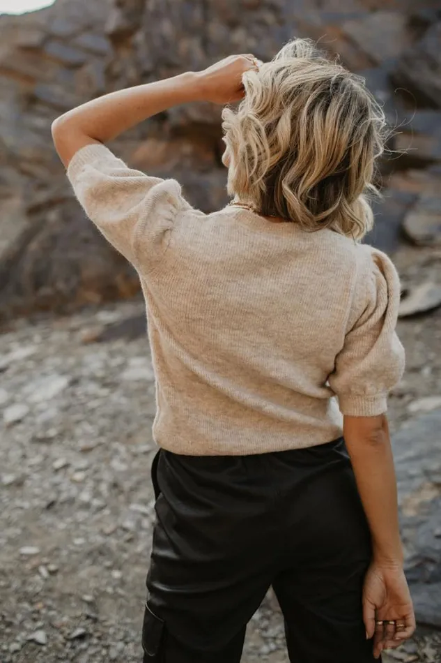 Bohme Sweaters Vero Moda Hope Sweater Top 8211 FINAL SALE Tan 8211 Women Bohme Sweaters Vero Moda Hope Sweater Top 8211 FINAL SALE Tan 8211 Women