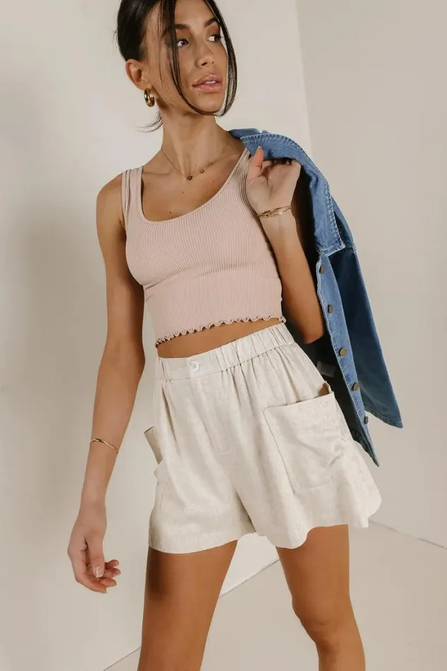 Bohme Tees and Tanks Everleigh Cropped Tank In Rose Rose 8211 Women