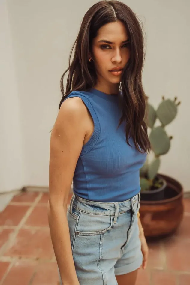 Bohme Tees and Tanks Ruby Tank In Blue 8211 FINAL SALE Blue 8211 Women Bohme Tees and Tanks Ruby Tank In Blue 8211 FINAL SALE Blue 8211 Women
