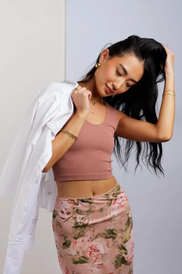 Bohme Tees and Tanks Safiya Cropped Tank In Terracotta Terracotta 8211 Women