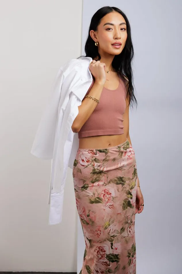 Bohme Tees and Tanks Safiya Cropped Tank In Terracotta Terracotta 8211 Women