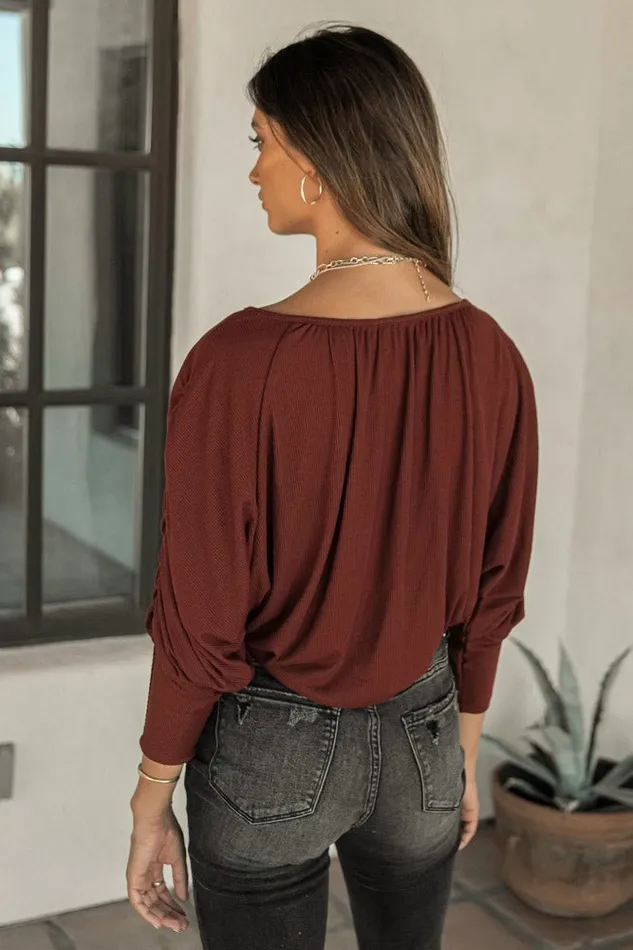 Bohme Tees and Tanks Trista Ruched Sleeve Top 8211 FINAL SALE Olive 8211 Women Bohme Tees and Tanks Trista Ruched Sleeve Top 8211 FINAL SALE Olive 8211 Women