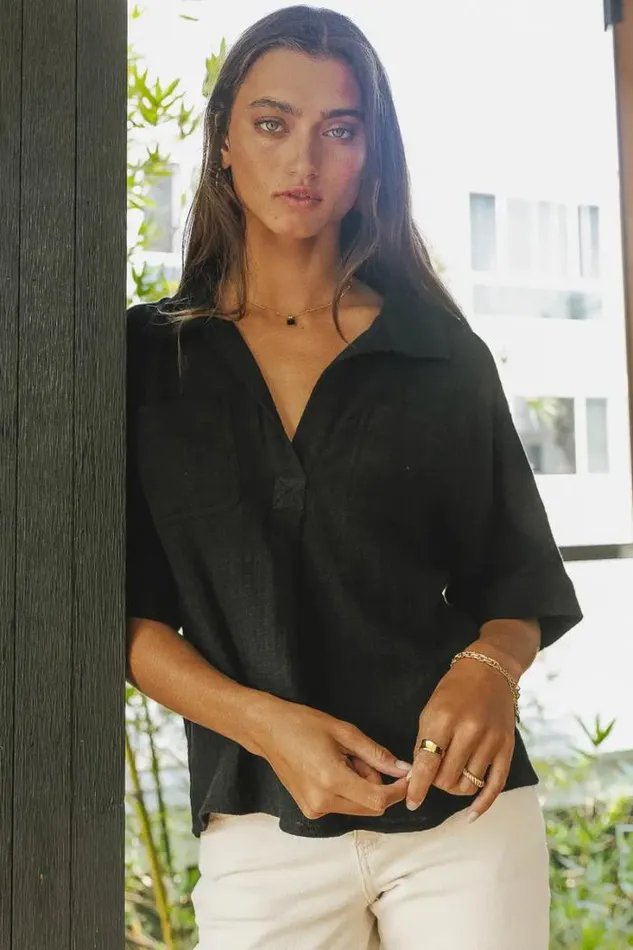 Bohme Tops Alyssa Top In Black Black 8211 Women