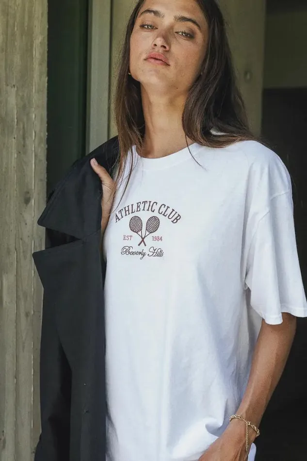 Bohme Tops Athletic Club Graphic Tee White 8211 Women Bohme Tops Athletic Club Graphic Tee White 8211 Women