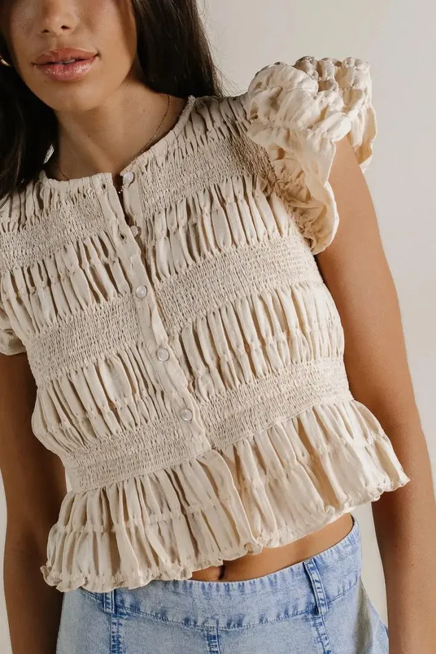 Bohme Tops Daleska Smocked Blouse Cream 8211 Women Bohme Tops Daleska Smocked Blouse Cream 8211 Women