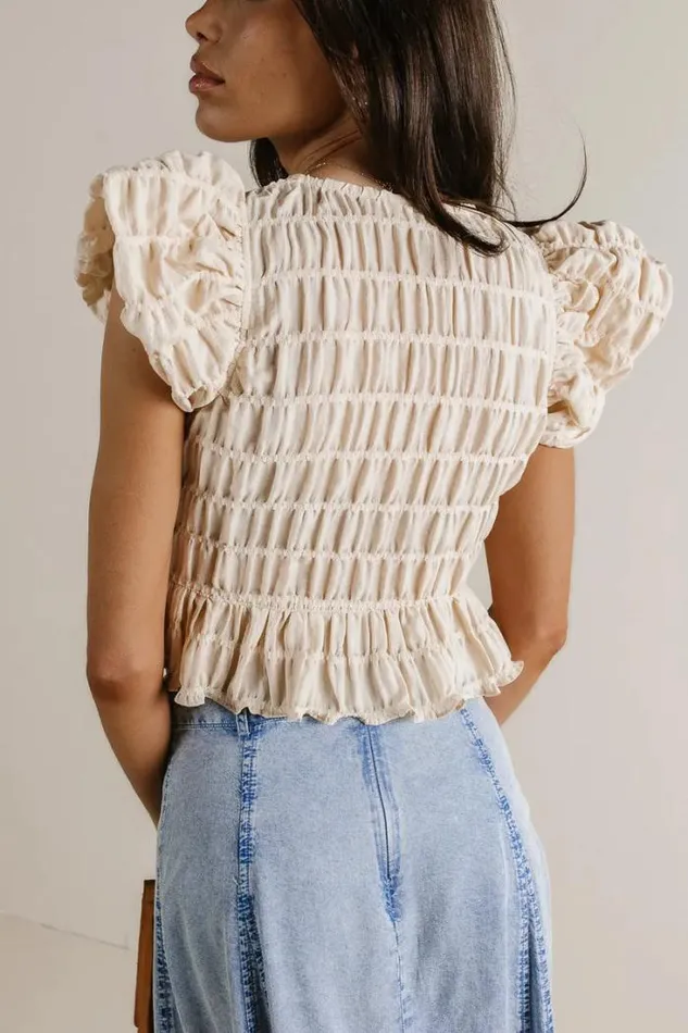 Bohme Tops Daleska Smocked Blouse Cream 8211 Women Bohme Tops Daleska Smocked Blouse Cream 8211 Women