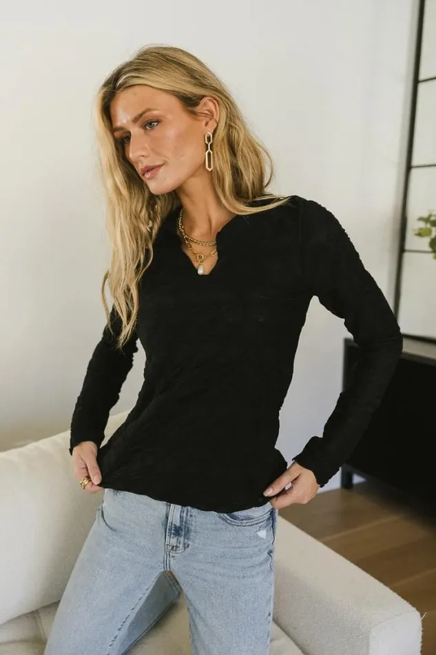 Bohme Tops Darra Textured Top In Black Black 8211 Women Bohme Tops Darra Textured Top In Black Black 8211 Women