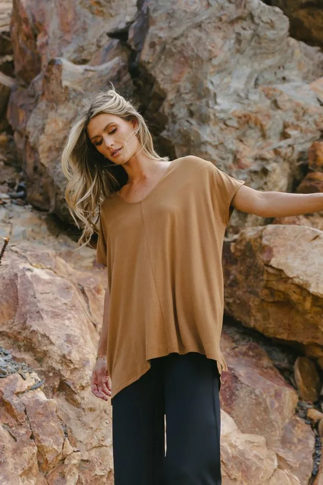 Bohme Tops Demi Oversized Top In Brown 8211 FINAL SALE Brown 8211 Women Bohme Tops Demi Oversized Top In Brown 8211 FINAL SALE Brown 8211 Women