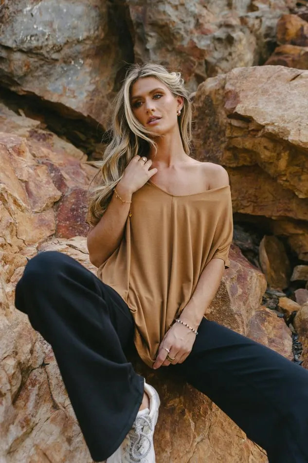 Bohme Tops Demi Oversized Top In Brown 8211 FINAL SALE Brown 8211 Women Bohme Tops Demi Oversized Top In Brown 8211 FINAL SALE Brown 8211 Women