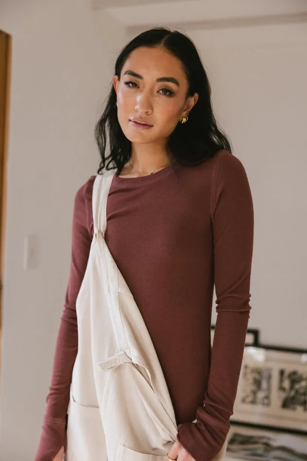 Bohme Tops Drew Ribbed Knit Top In Brick 8211 FINAL SALE Brick 8211 Women Bohme Tops Drew Ribbed Knit Top In Brick 8211 FINAL SALE Brick 8211 Women