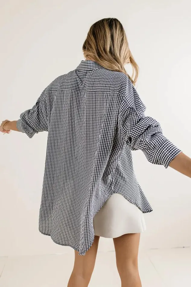 Bohme Tops Ellie Gingham Button Up Black 8211 Women