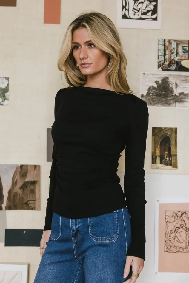 Bohme Tops Ember Ruched Top In Black Black 8211 Women Bohme Tops Ember Ruched Top In Black Black 8211 Women