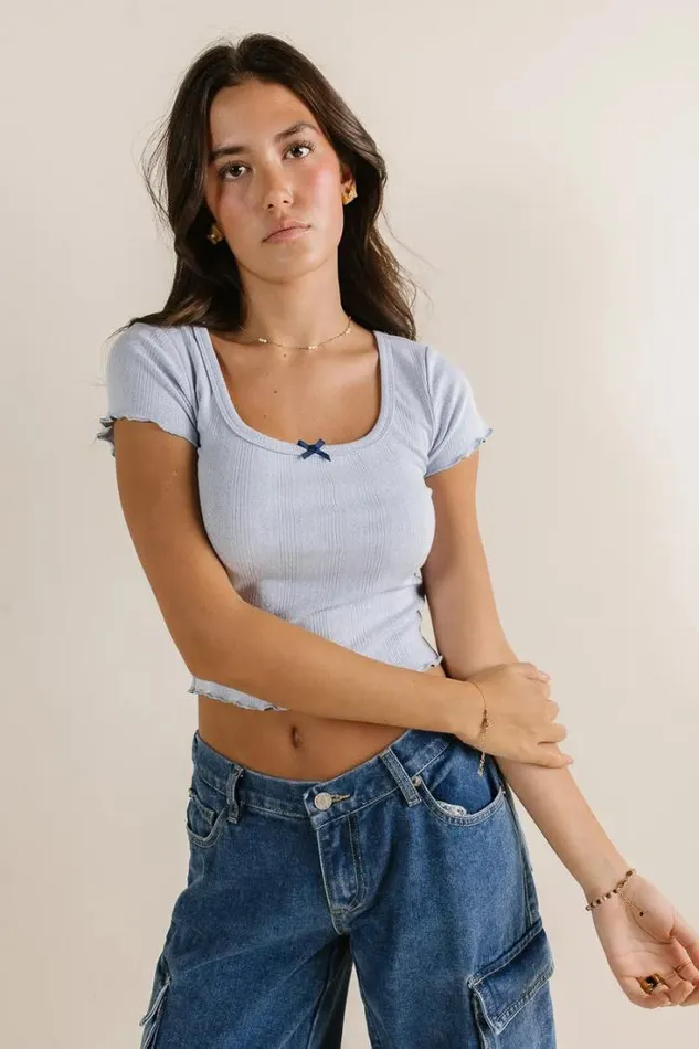 Bohme Tops Estella Crop Top In Blue Blue 8211 Women Bohme Tops Estella Crop Top In Blue Blue 8211 Women