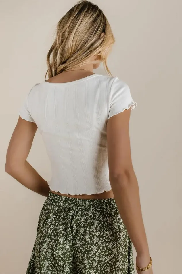 Bohme Tops Estella Crop Top In Ivory Ivory 8211 Women