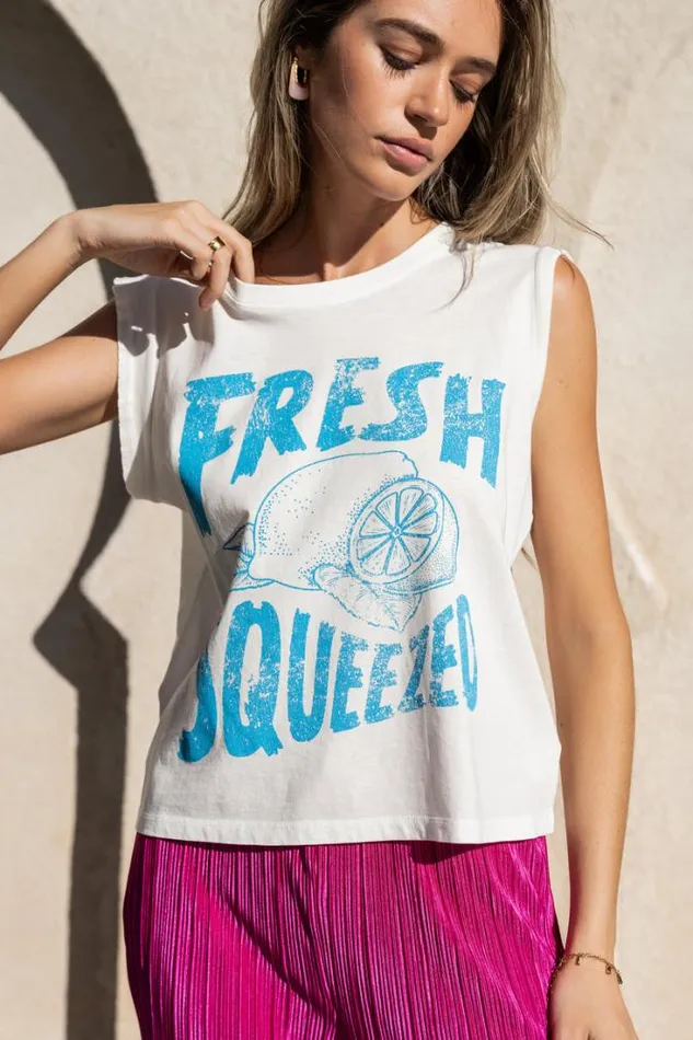 Bohme Tops Fresh Squeezed Graphic Tee 8211 FINAL SALE White 8211 Women