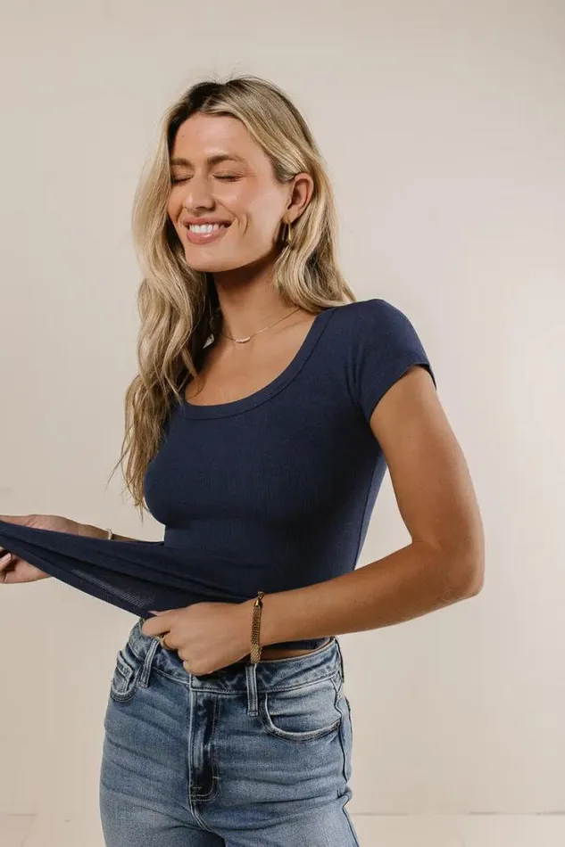 Bohme Tops Freya Ribbed Top In Navy Navy 8211 Women Bohme Tops Freya Ribbed Top In Navy Navy 8211 Women