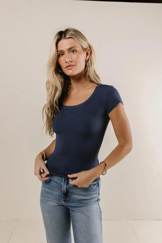 Bohme Tops Freya Ribbed Top In Navy Navy 8211 Women Bohme Tops Freya Ribbed Top In Navy Navy 8211 Women
