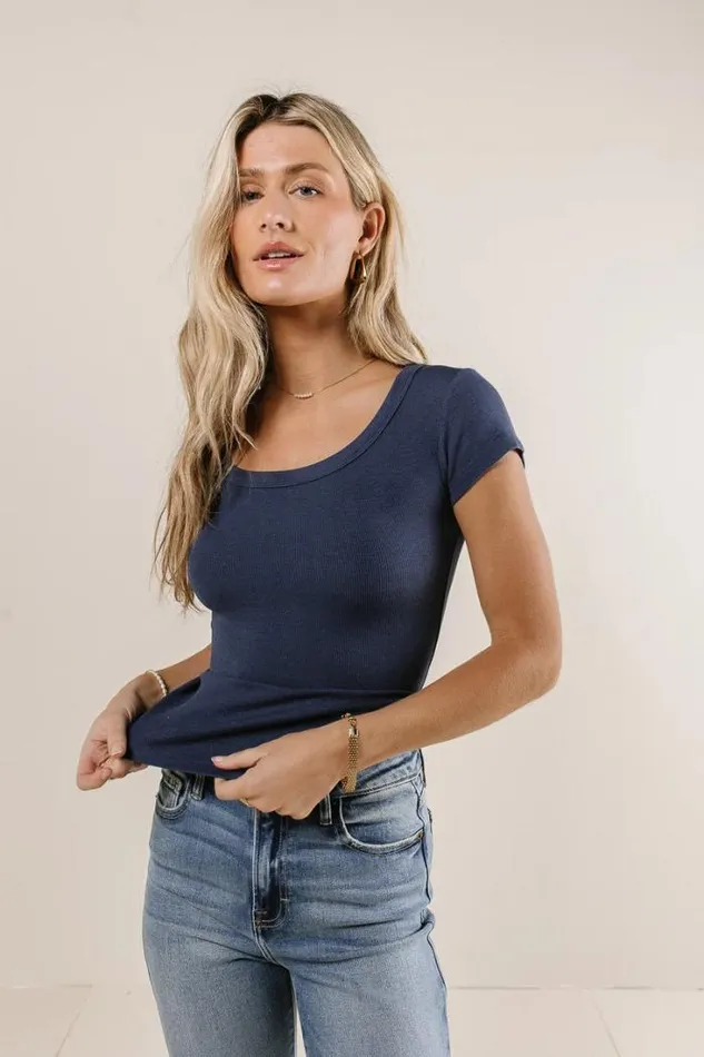 Bohme Tops Freya Ribbed Top In Navy Navy 8211 Women Bohme Tops Freya Ribbed Top In Navy Navy 8211 Women