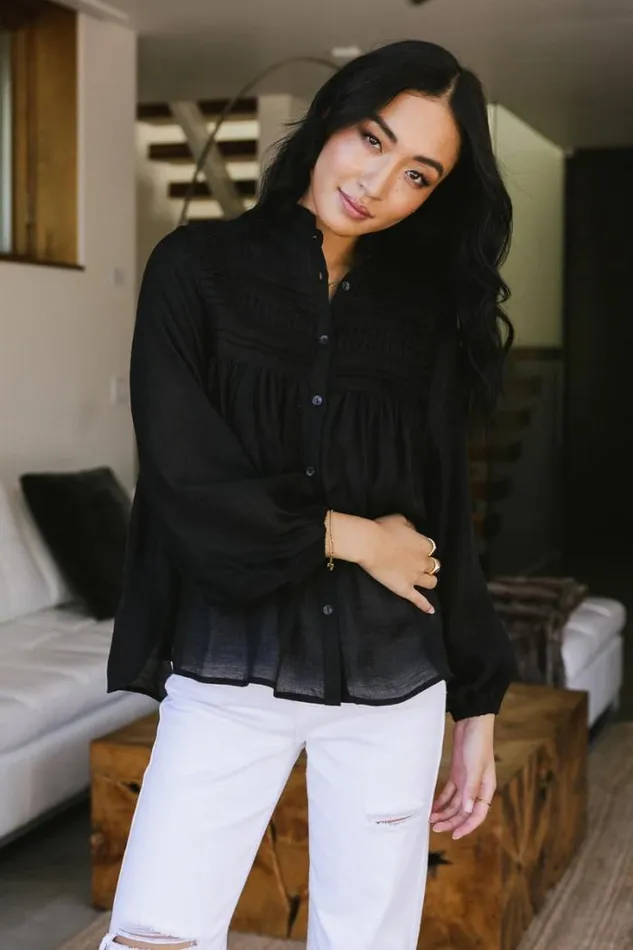 Bohme Tops Halle Blouse In Black 8211 FINAL SALE Black 8211 Women Bohme Tops Halle Blouse In Black 8211 FINAL SALE Black 8211 Women
