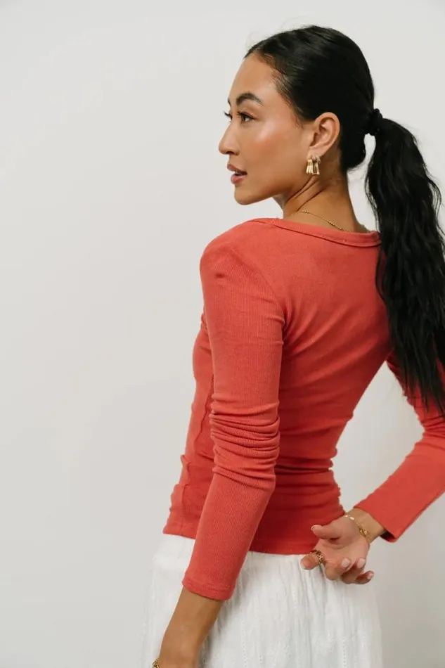 Bohme Tops Harmony Ribbed Top In Brick Brick 8211 Women Bohme Tops Harmony Ribbed Top In Brick Brick 8211 Women