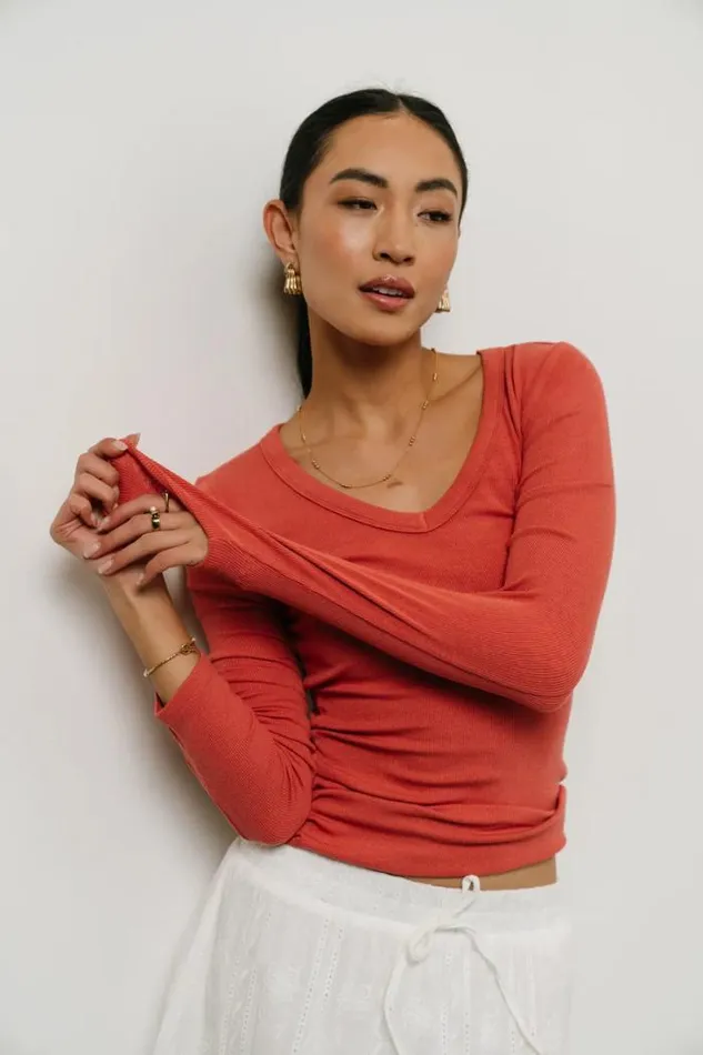 Bohme Tops Harmony Ribbed Top In Brick Brick 8211 Women Bohme Tops Harmony Ribbed Top In Brick Brick 8211 Women