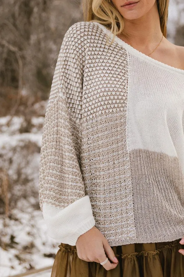 Bohme Tops Joanna Colorblock Sweater Taupe 8211 Women