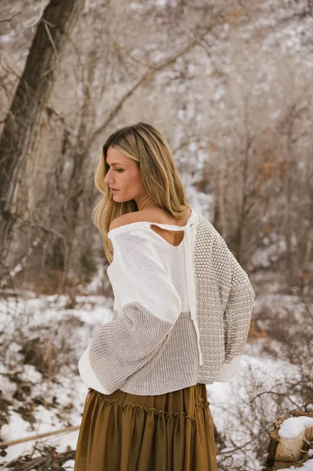 Bohme Tops Joanna Colorblock Sweater Taupe 8211 Women