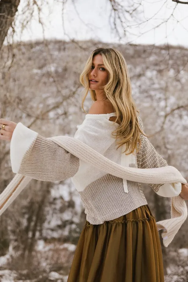 Bohme Tops Joanna Colorblock Sweater Taupe 8211 Women