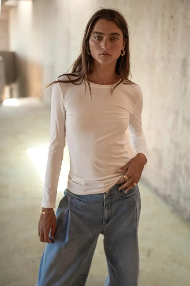 Bohme Tops Journee Ribbed Top In Ivory Ivory 8211 Women Bohme Tops Journee Ribbed Top In Ivory Ivory 8211 Women