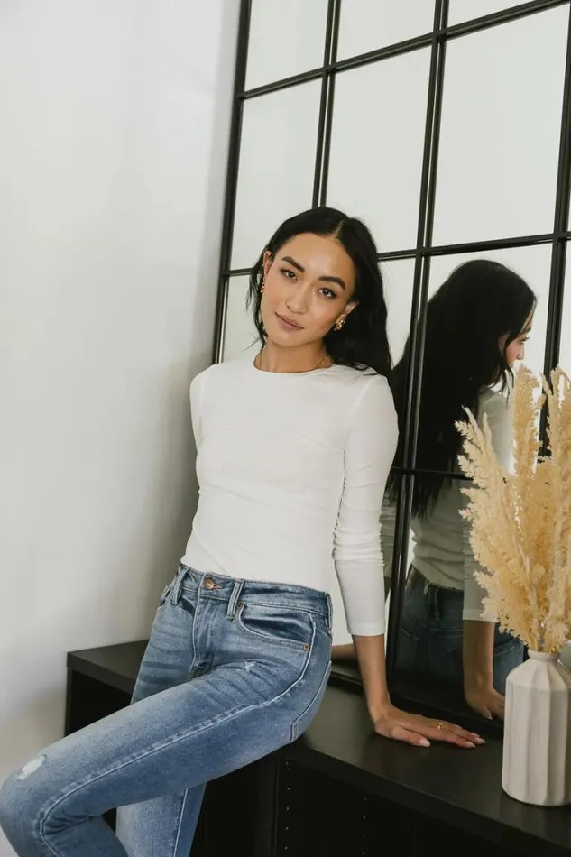 Bohme Tops Journee Ribbed Top In Ivory Ivory 8211 Women Bohme Tops Journee Ribbed Top In Ivory Ivory 8211 Women