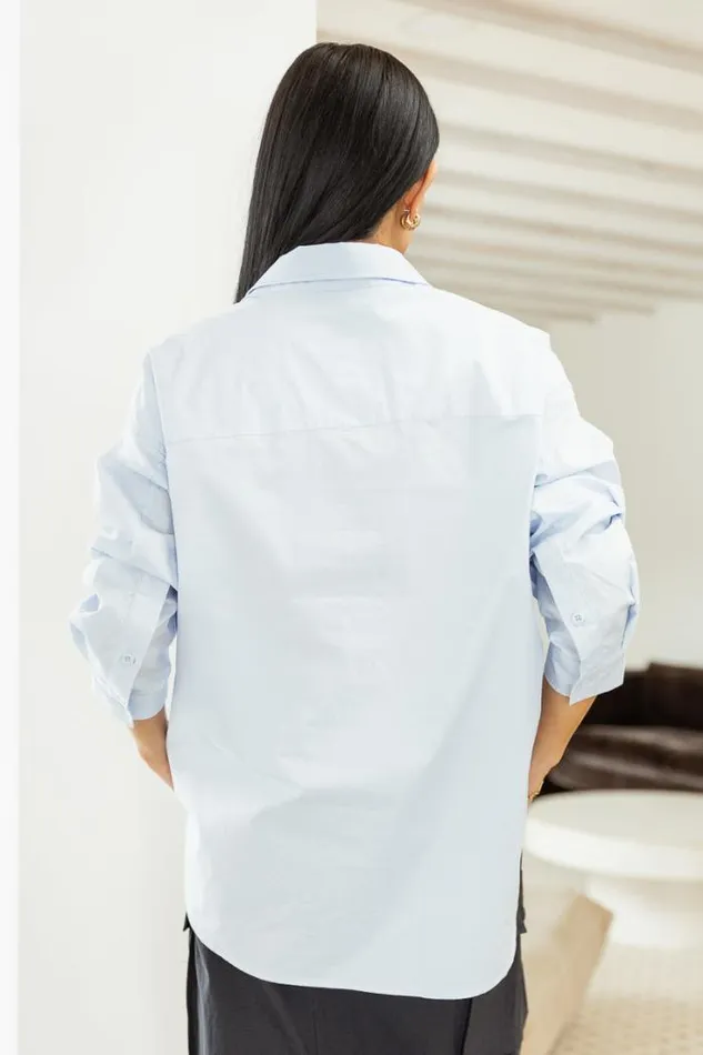 Bohme Tops Juliette Button Up 8211 FINAL SALE Blue 8211 Women Bohme Tops Juliette Button Up 8211 FINAL SALE Blue 8211 Women