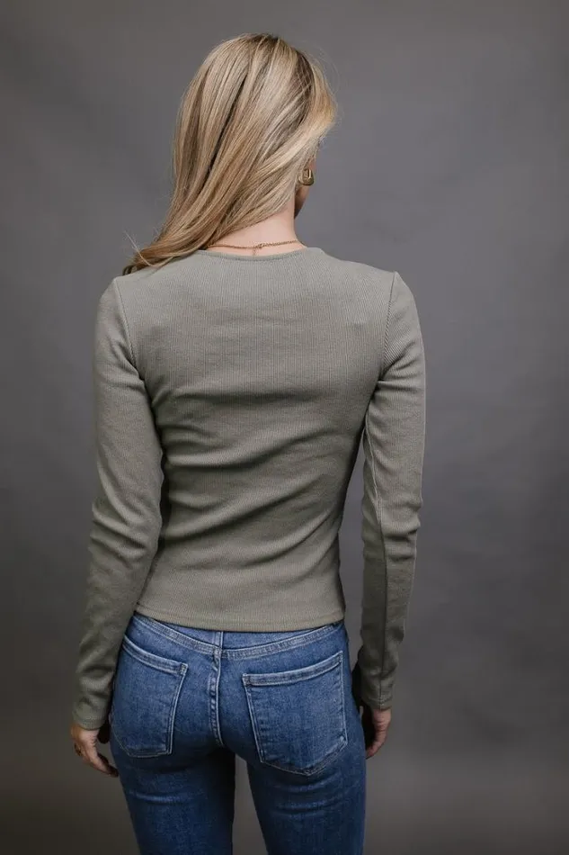 Bohme Tops Kane Ribbed Top In Olive 8211 FINAL SALE Olive 8211 Women Bohme Tops Kane Ribbed Top In Olive 8211 FINAL SALE Olive 8211 Women