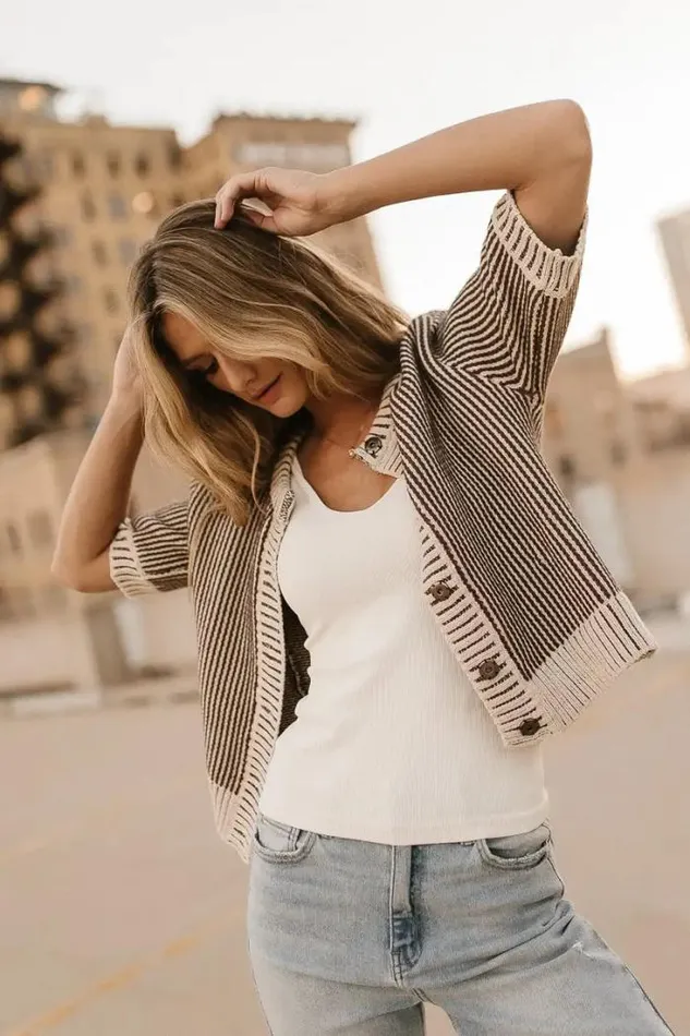 Bohme Tops Kennedy Knit Cardigan 8211 FINAL SALE Brown 8211 Women