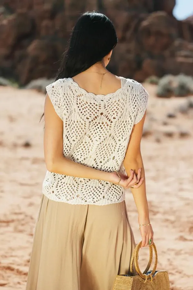 Bohme Tops Magnolia Crochet Tank Natural 8211 Women Bohme Tops Magnolia Crochet Tank Natural 8211 Women