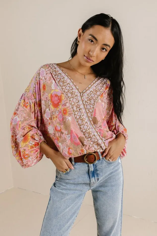 Bohme Tops Mariana Floral Blouse Pink 8211 Women