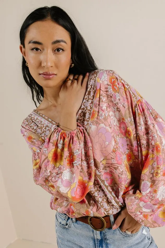 Bohme Tops Mariana Floral Blouse Pink 8211 Women Bohme Tops Mariana Floral Blouse Pink 8211 Women