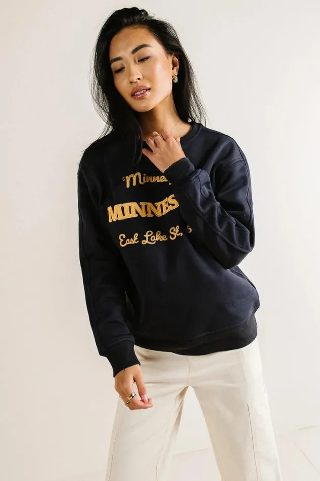 Bohme Tops Minnesota Embroidered Sweatshirt Navy 8211 Women Bohme Tops Minnesota Embroidered Sweatshirt Navy 8211 Women