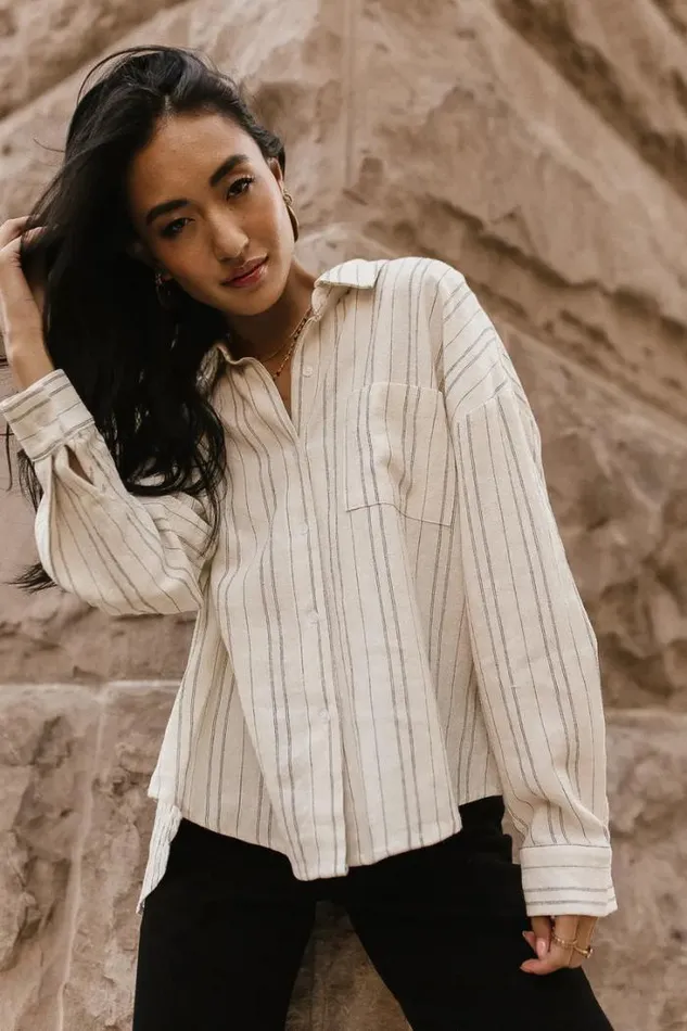 Bohme Tops Myka Button Up Ivory 8211 Women