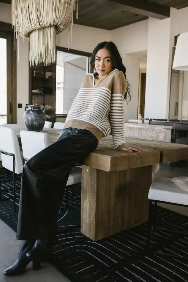 Bohme Tops Nathaniel Collared Sweater In Brown Brown 8211 Women Bohme Tops Nathaniel Collared Sweater In Brown Brown 8211 Women