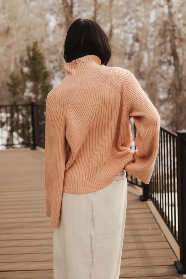 Bohme Tops Paige Mock Neck Sweater In Orange Orange 8211 Women Bohme Tops Paige Mock Neck Sweater In Orange Orange 8211 Women