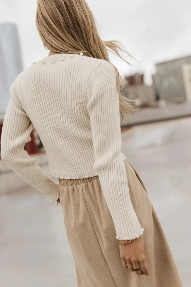 Bohme Tops Pearl Embellished Sweater In Cream Cream 8211 Women Bohme Tops Pearl Embellished Sweater In Cream Cream 8211 Women