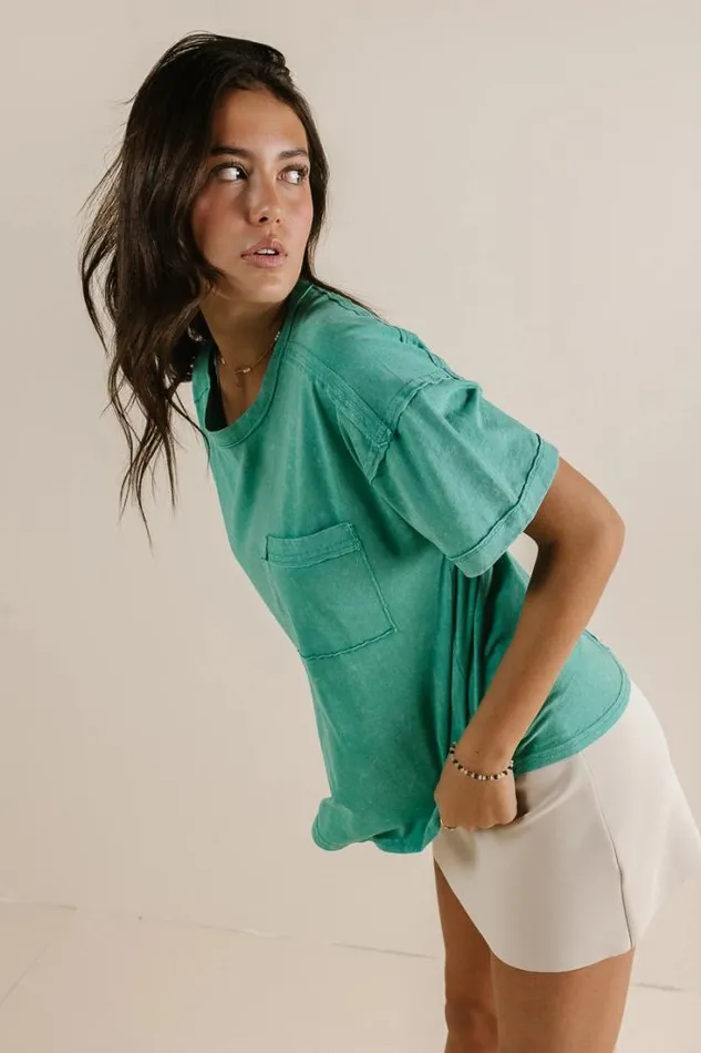 Bohme Tops Raina Washed TShirt In Green Green 8211 Women