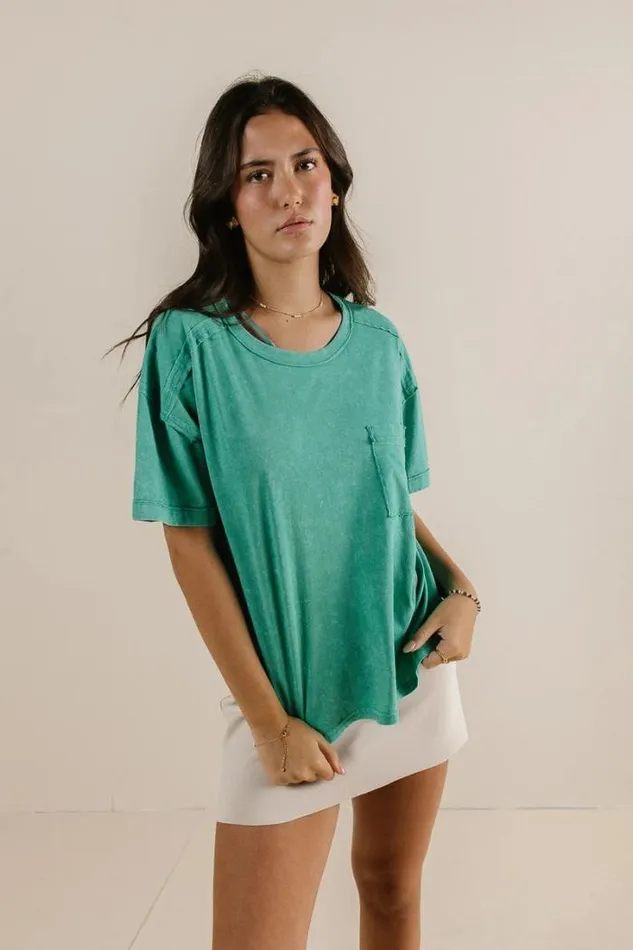 Bohme Tops Raina Washed TShirt In Green Green 8211 Women Bohme Tops Raina Washed TShirt In Green Green 8211 Women