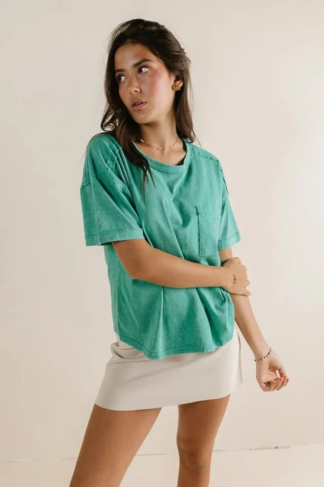 Bohme Tops Raina Washed TShirt In Green Green 8211 Women Bohme Tops Raina Washed TShirt In Green Green 8211 Women