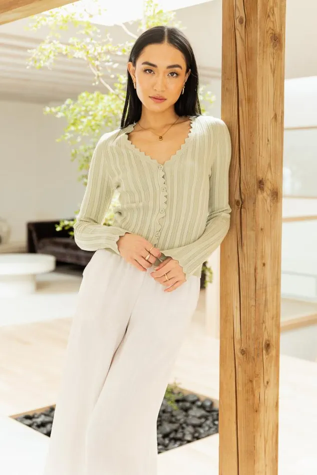 Bohme Tops Rylee Cardigan Green 8211 Women