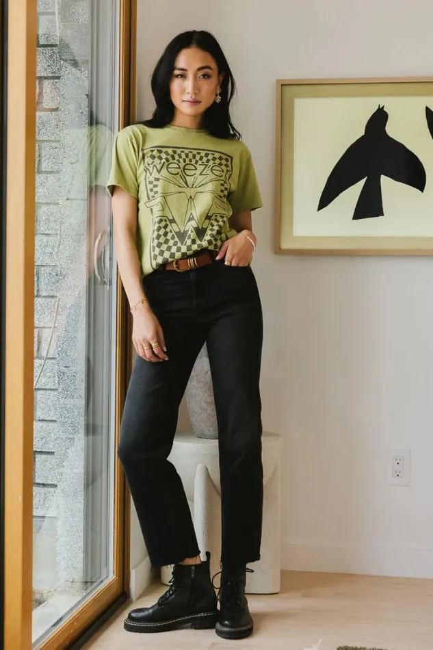 Bohme Tops Weezer Graphic Tee 8211 FINAL SALE Green 8211 Women Bohme Tops Weezer Graphic Tee 8211 FINAL SALE Green 8211 Women